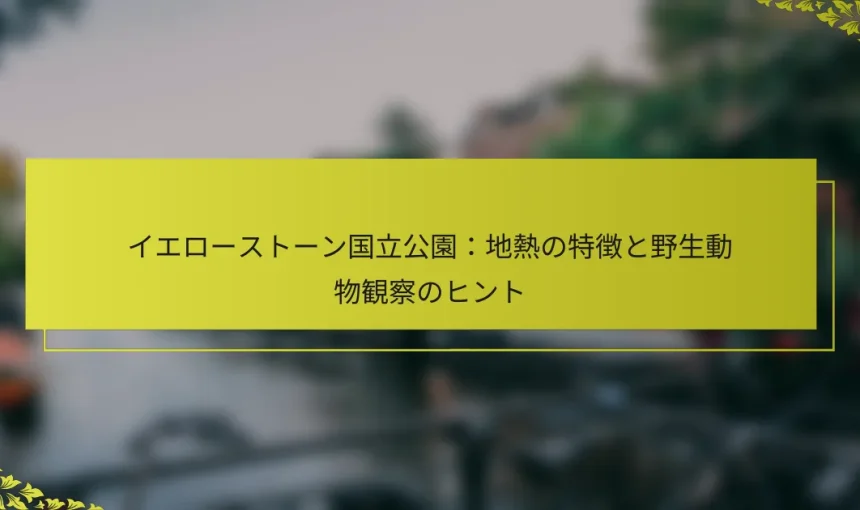イエローストーン国立公園：地熱の特徴と野生動物観察のヒント