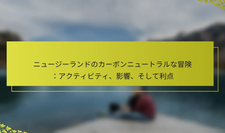 ニュージーランドのカーボンニュートラルな冒険：アクティビティ、影響、そして利点