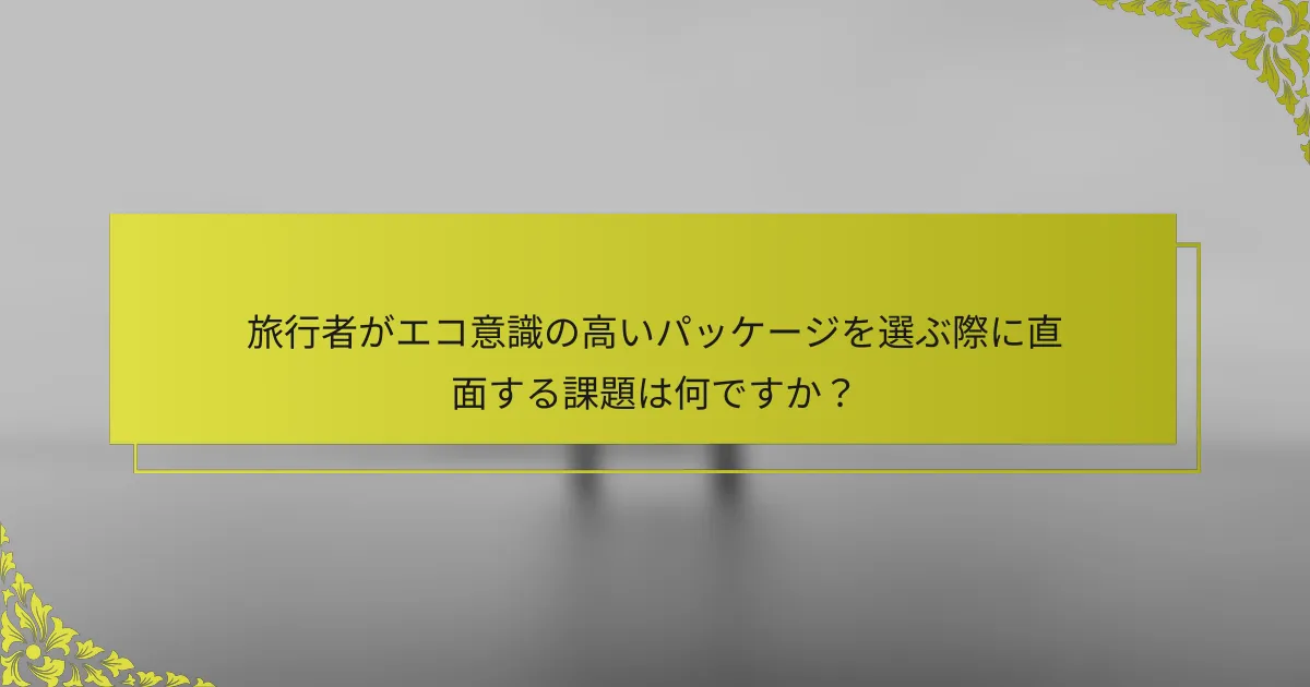 旅行者がエコ意識の高いパッケージを選ぶ際に直面する課題は何ですか？